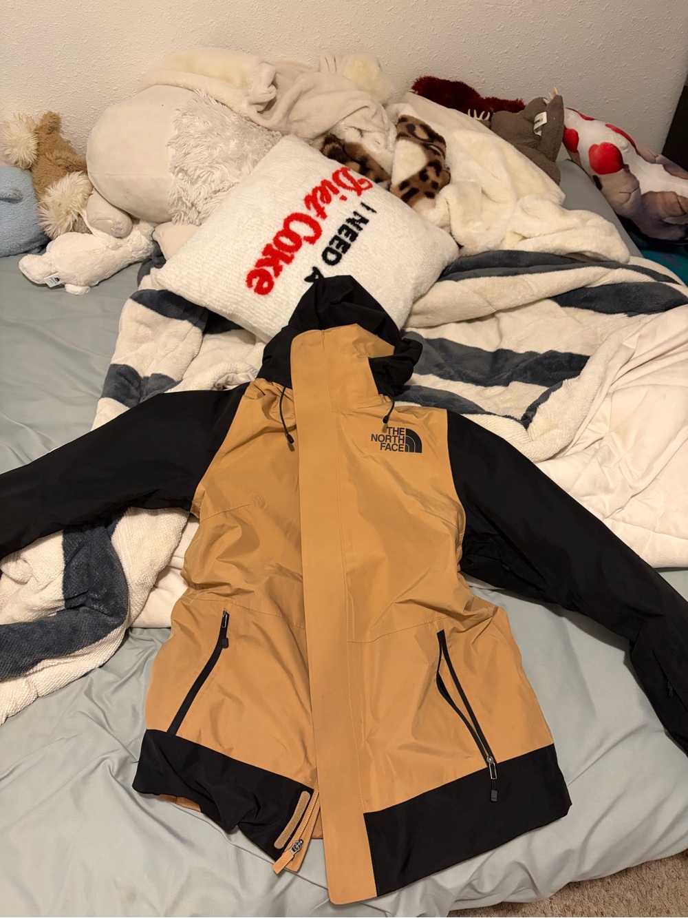 The North Face Women’s Two-Tone Hooded Ski Jacket — Tan & Black